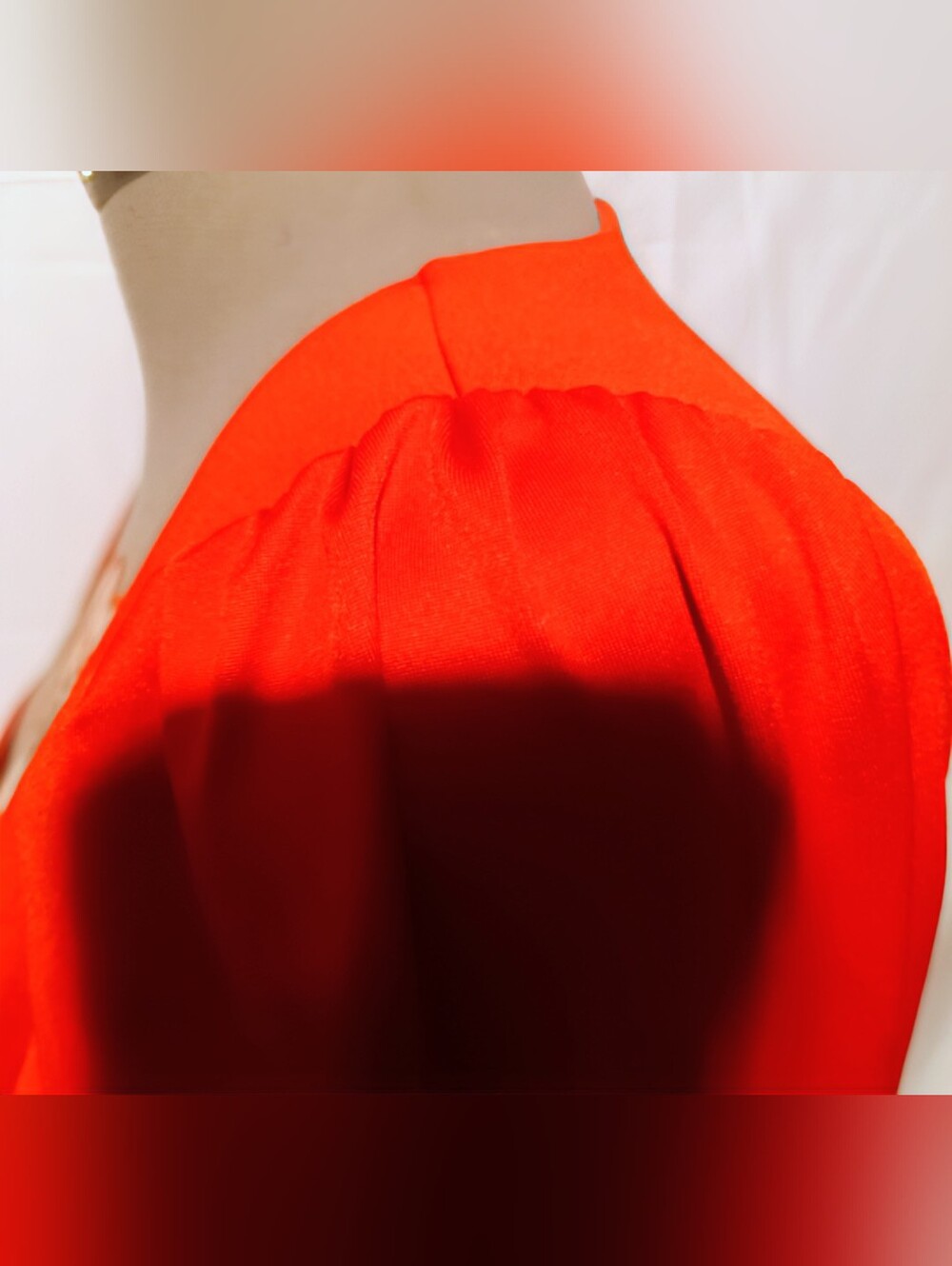 🍋 Vibrant Red Long Sleeve Crop Top Women Small Party Club - Picture 6 of 11